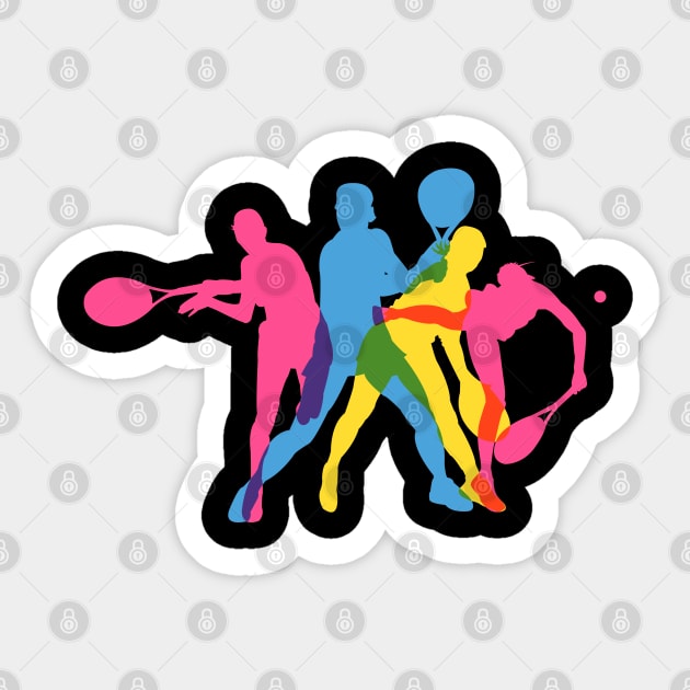 BRIGHT TENNIS SILHOUETTES Sticker by madeinchorley